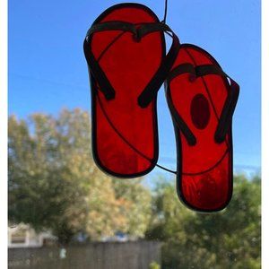 Hanging Stained Glass Window Sandal Decor